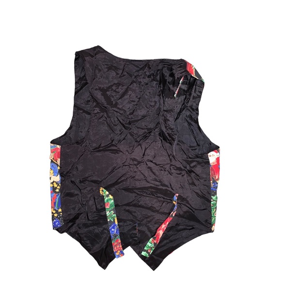 Vintage 111 Main Christmas Vest Medium Festive Holiday Print Waistcoat - Picture 5 of 14